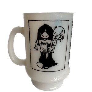 Bubble Gummers Comic Strip Coffee Mug Jeff & Carol Wakefield 1973 Milk Glass